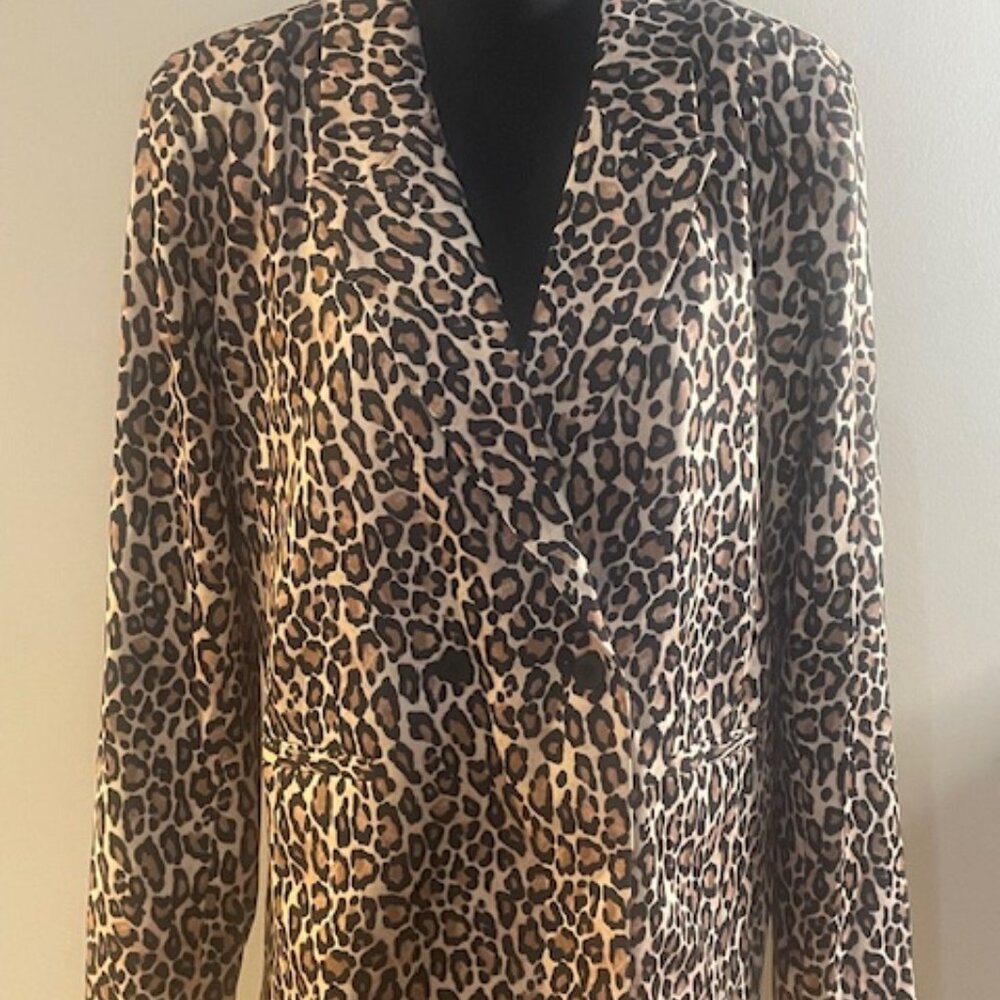 Double Breasted Animal Print Blazer